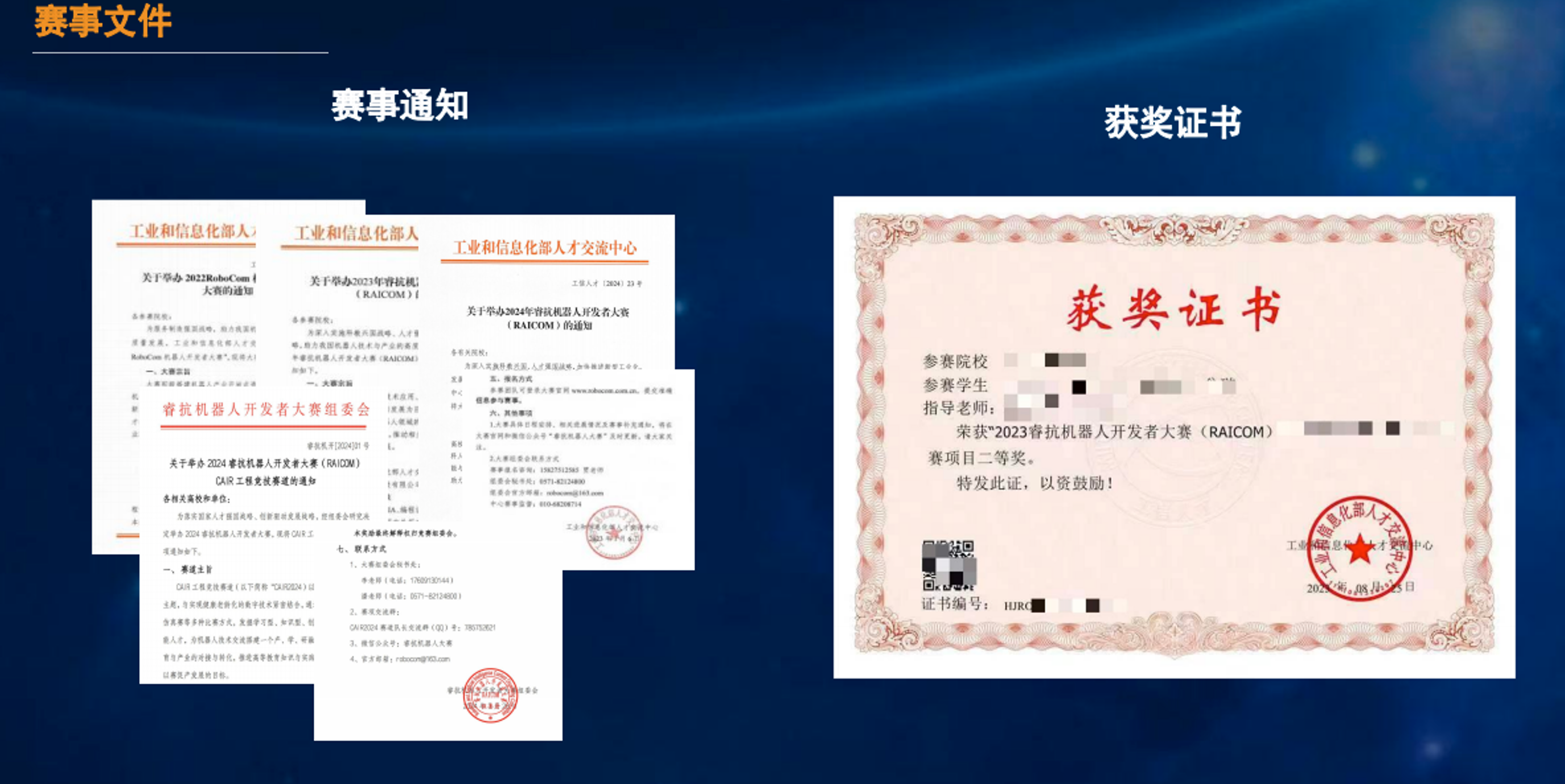 睿抗大赛官方文件与获奖证书